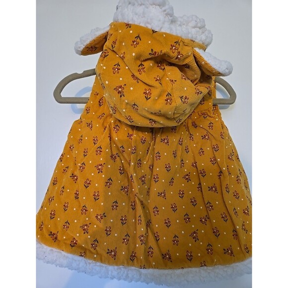 Aspen Kids Girls Size 3-6 Month Yellow Hooded Corduroy Winter Vest Snap Closure - Picture 9 of 10